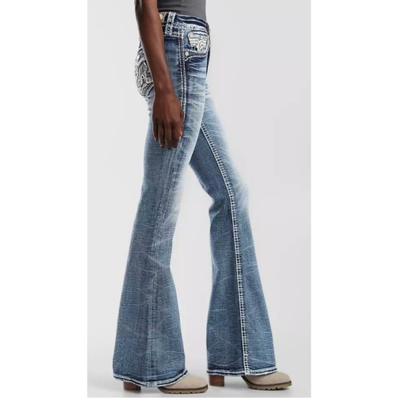 Rock Revival Faded Blue Flare Jeans - Picture 2 of 10